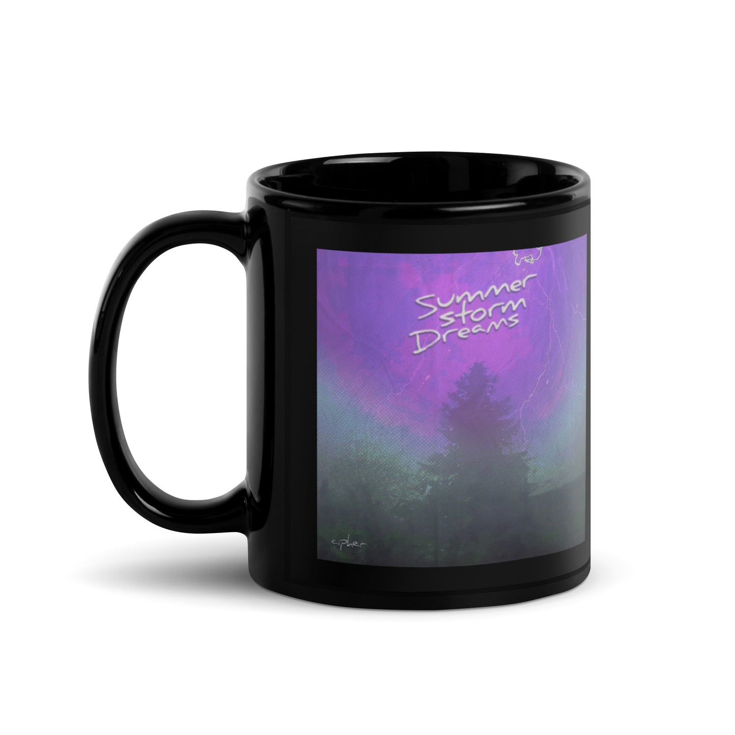 Summer Storm Dreams - Black Glossy Mug