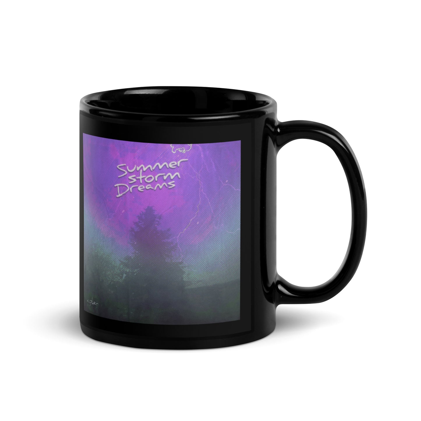 Summer Storm Dreams - Black Glossy Mug