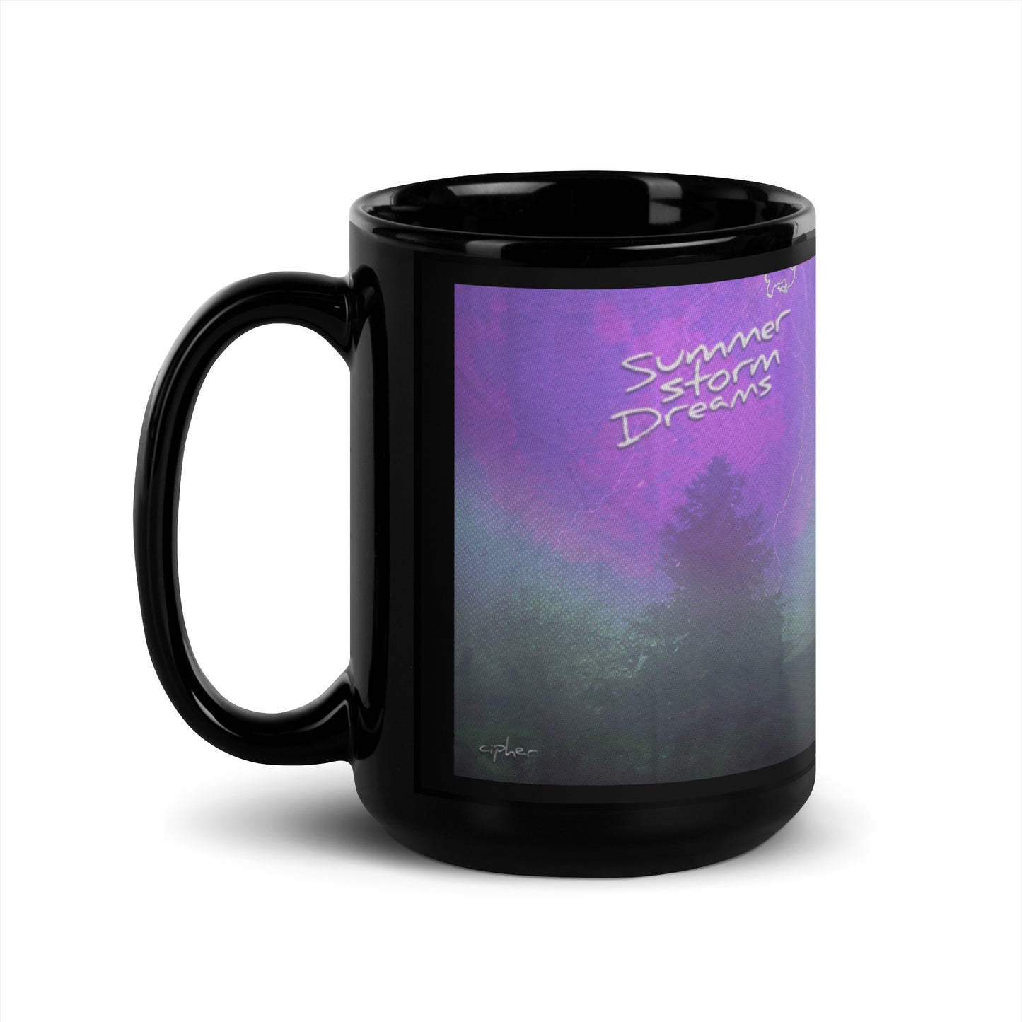 Summer Storm Dreams - Black Glossy Mug