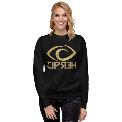 Cipher Eye Logo (Golden) - Unisex Premium Sweatshirt