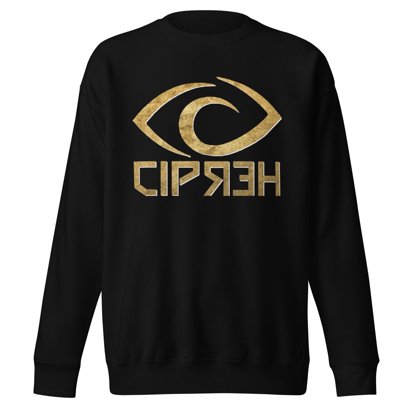 Cipher Eye Logo (Golden) - Unisex Premium Sweatshirt