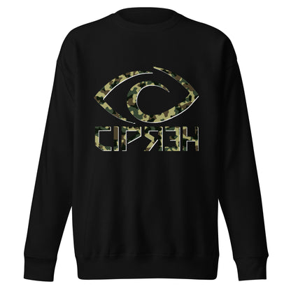 Cipher Camo Eye Logo - Unisex Premium Sweatshirt