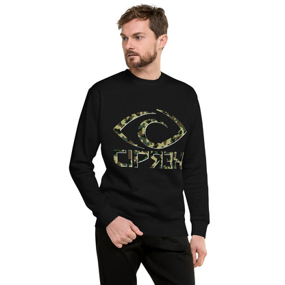 Cipher Camo Eye Logo - Unisex Premium Sweatshirt