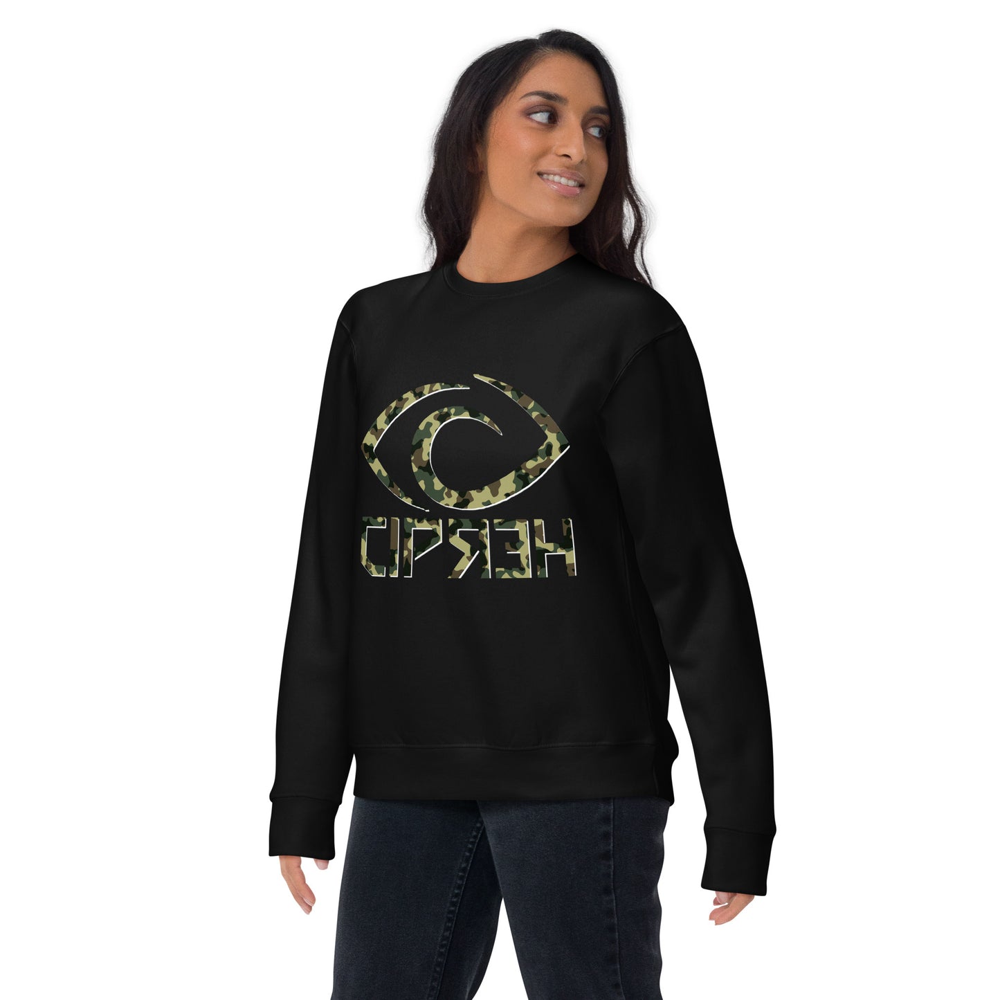 Cipher Camo Eye Logo - Unisex Premium Sweatshirt