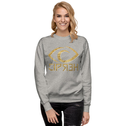 Cipher Eye Logo (Golden) - Unisex Premium Sweatshirt